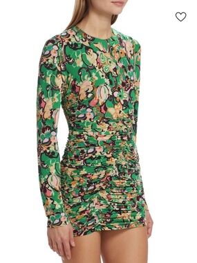 A.L.C. ALC KIKI GREEN Floral Long Sleeve MINI GREEN Dress XS NWT